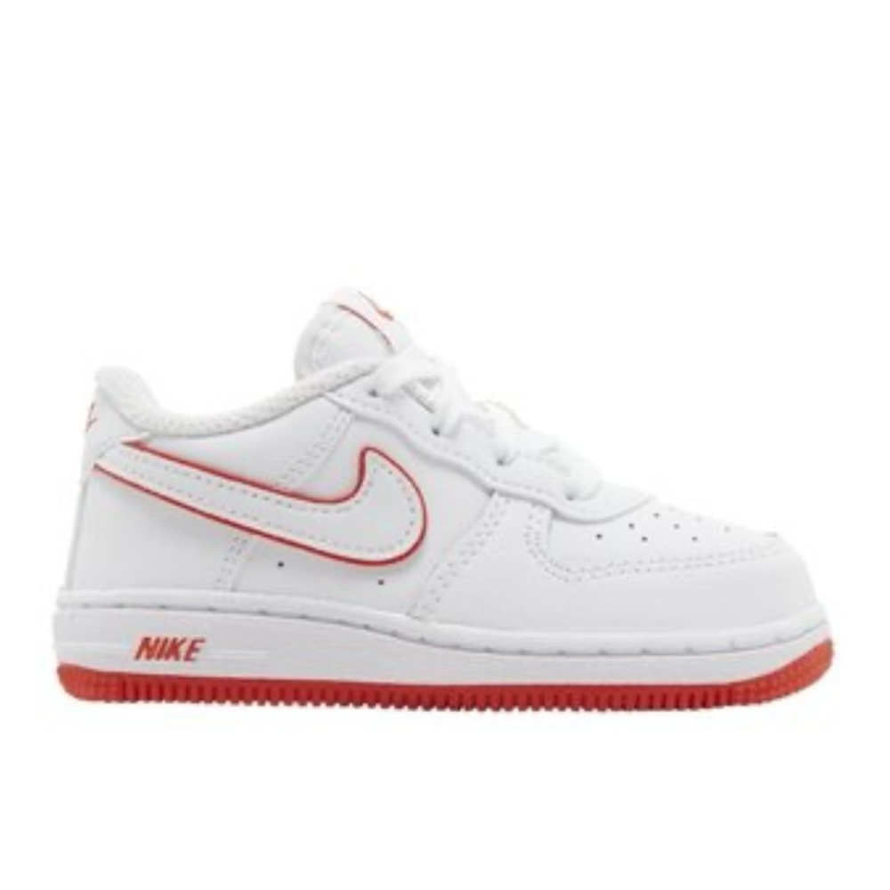 Nike White and Red Low-Top Sneakers